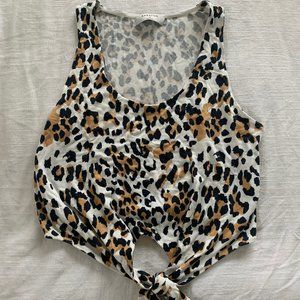 NWOT Babaton Leopard-Print Cropped Tank Top XS
